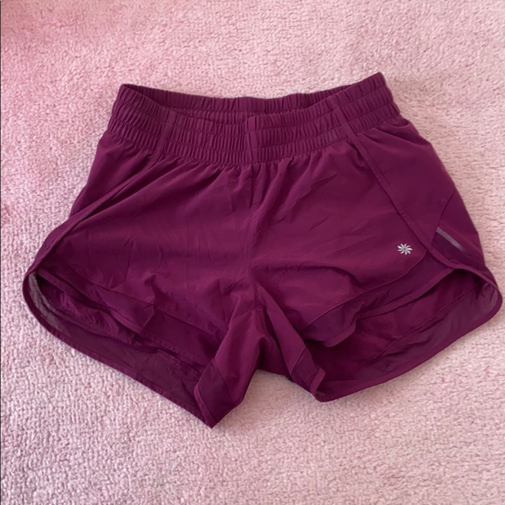 purple athletes shorts